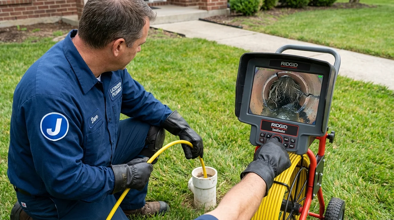 Sewer camera inspection being performed by Johns Plumbing LLC in Barron